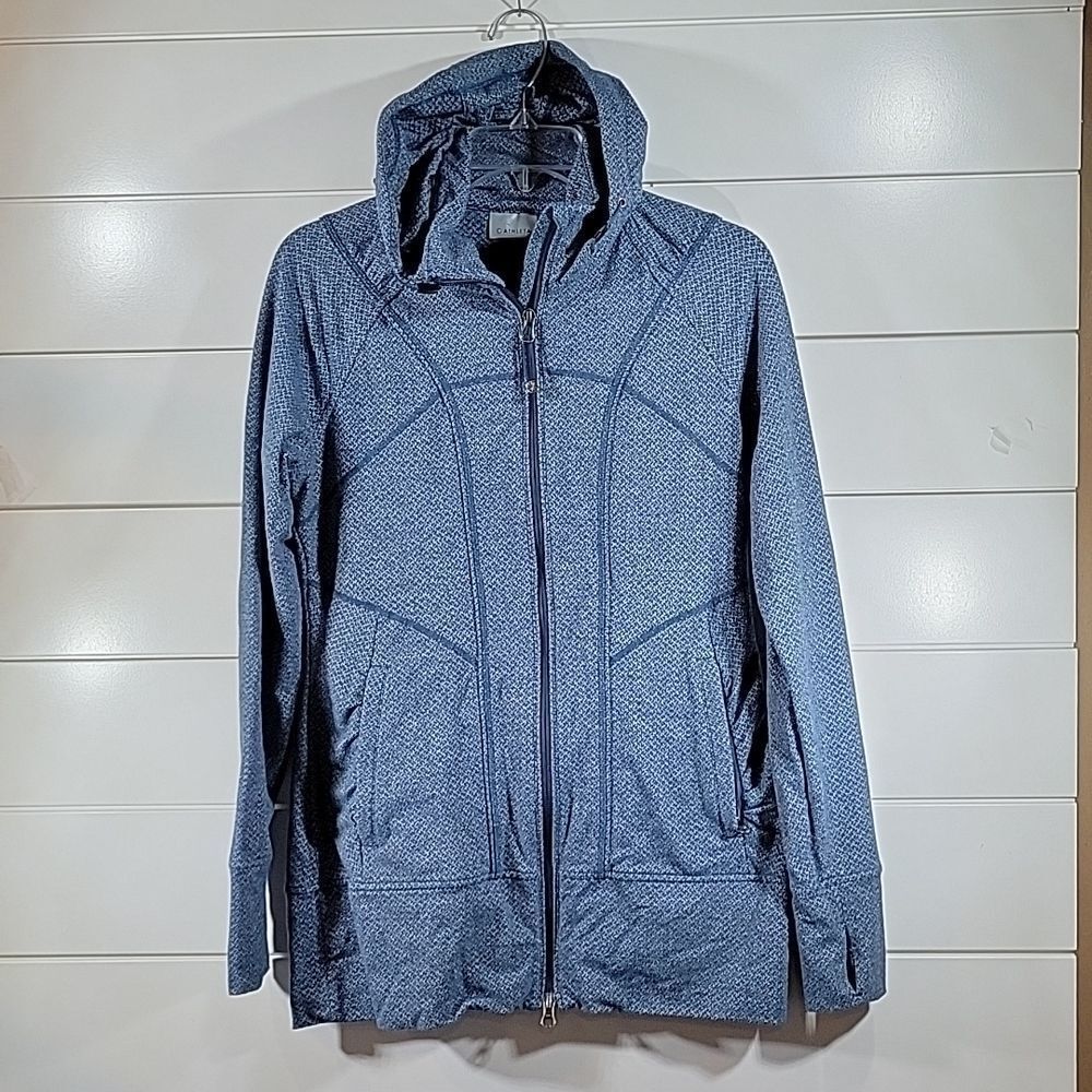 Athleta Zip up Blue Hooded Jacket Small